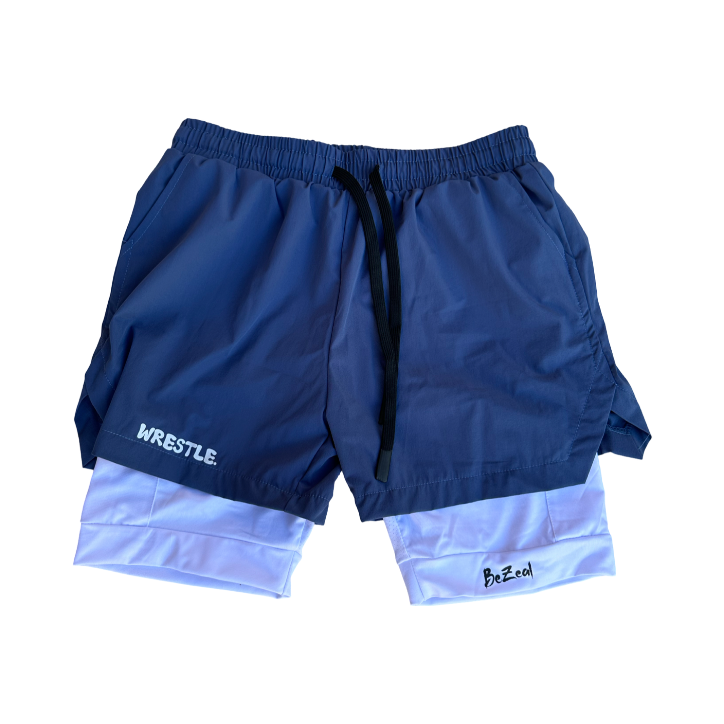 "WRESTLE." Shorts // Navy